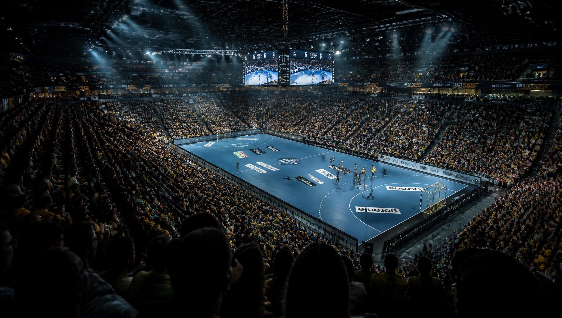 Volle Arena während eines Handballspiels